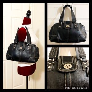 Coach Black Leather Satchel F13961